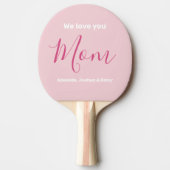 We houden van je mam roze minimalist tafeltennisbatje (Voorkant)