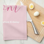 We houden van je mam roze minimalist theedoek (Quarter Fold)