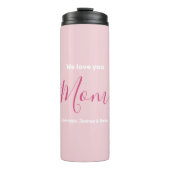 We houden van je mam roze minimalist thermosbeker (Voorkant)