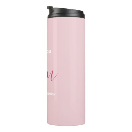 We houden van je mam roze minimalist thermosbeker (Geroteerd rechts)