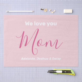We houden van je mam roze minimalist tissuepapier
