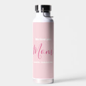 We houden van je mam roze minimalist waterfles (Links)