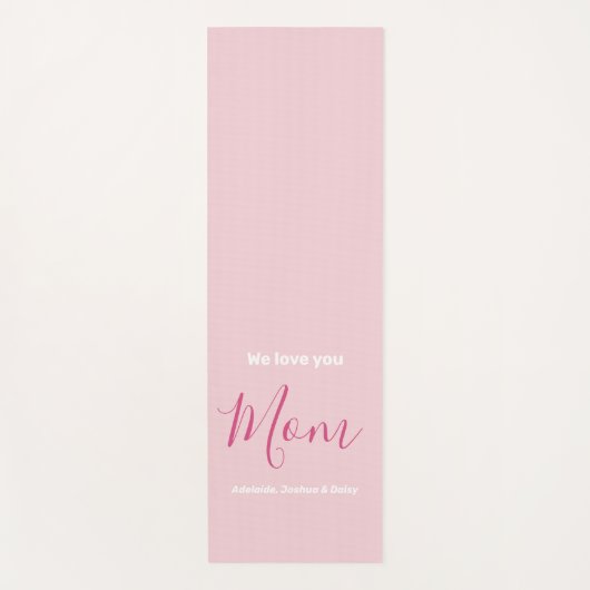 We houden van je mam roze minimalist yogamat (Voorkant)