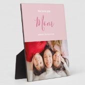 We houden van je mam roze minimalistische foto fotoplaat (Zijkant)
