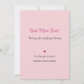 We houden van je mam roze minimalistische foto kaart (Achterkant)