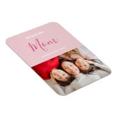 We houden van je mam roze minimalistische foto magneet (Rechterzijde)