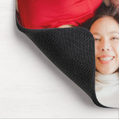 We houden van je mam roze minimalistische foto muismat (Hoek)