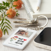 We houden van je mam Wildflower hart foto Sleutelhanger (Voorkant Rechts)