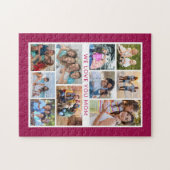 We houden van je mama 10 Foto Collage Pink Glitter Legpuzzel (Horizontaal)