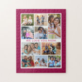 We houden van je mama 10 Foto Collage Pink Glitter Legpuzzel (Verticaal)