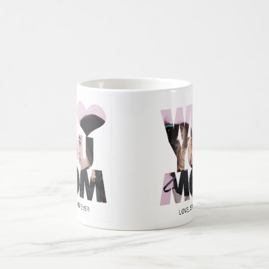 We houden van je mama Cutout Heart Photo Collage Koffiemok (Center)
