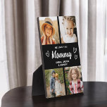 We houden van je Mama Familie Moderne Fotocollage Fotoplaat<br><div class="desc">De We Love You Mommy Family Modern Photo Collage Plaque is een oprechte herinnering die de speciale band tussen een moeder en haar familie viert. Met een aanpasbaar ontwerp kunt u met deze plaquette uw favoriete familiefoto's uploaden en ze in een prachtige collage rangschikken. De strakke, moderne lay-out wordt aangevuld...</div>