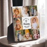 We houden van je Mama Familie Moderne Fotocollage Fotoplaat<br><div class="desc">De We Love You Mommy Family Modern Photo Collage Plaque is een oprechte herinnering die de speciale band tussen een moeder en haar familie viert. Met een aanpasbaar ontwerp kunt u met deze plaquette uw favoriete familiefoto's uploaden en ze in een prachtige collage rangschikken. De strakke, moderne lay-out wordt aangevuld...</div>