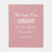 We houden van je mama familie Names Script Cute Bl Fleece Deken (Voorkant)