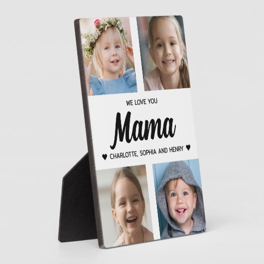 We houden van je Mama Family Keepsake Fotocollage Fotoplaat (Zijkant)