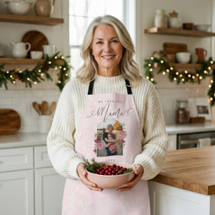 We houden van je mama Floral Foto Keepaardroze Schort