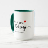 We houden van je Mama Foto Eenvoudige Moederdag Mok (Voorkant links)