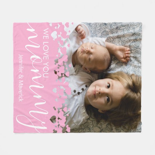 We houden van je mama foto fleece deken (Voorkant (Horizontaal))