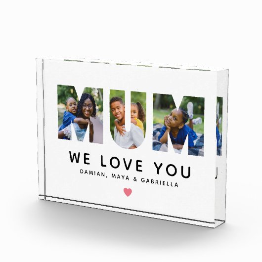 We houden van je mama gepersonaliseerde collage fotoblokken (Rechts)