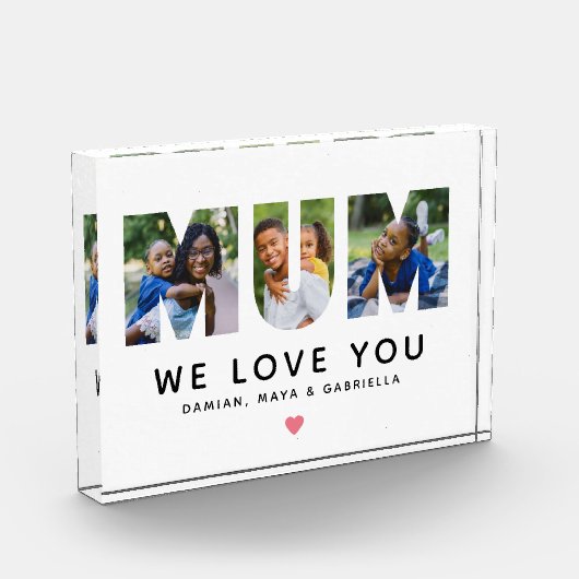 We houden van je mama gepersonaliseerde collage fotoblokken (Links)