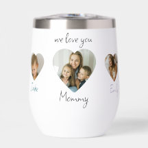 We houden van je mama hart foto's waterfles