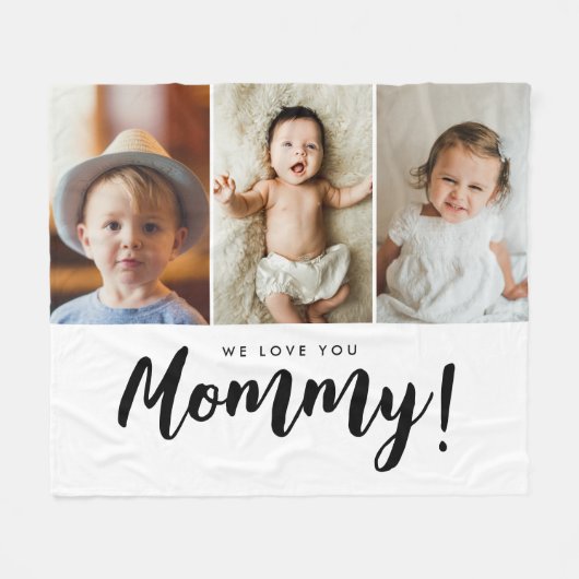 We houden van je Mama Kinderen foto's Fleece Deken (Voorkant (Horizontaal))