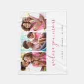 We houden van je mama Moederdag 3 Foto Collage Fleece Deken (Voorkant)