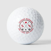We houden van je mama monogram golfballen (Voorkant)