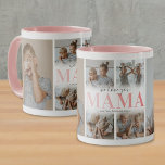 We houden van je mama Photo Collage Mok<br><div class="desc">Een koffie-mok voor speciale moeders met een sjabloon van 6 foto's collage van de kinderen,  de woorden "we houden van je moeder" in een schattig roze gradiëntlettertype,  en de kinder namen.</div>