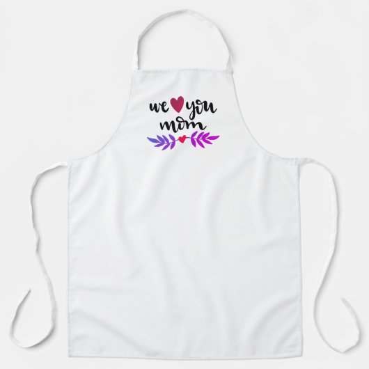 We houden van je, mama, rode harten, wit schort (Voorkant)