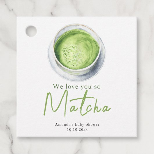 We houden van je, Matcha Baby shower Bedankjes Labels (Voorkant)