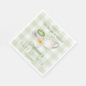 We houden van je, Matcha Green Gingham Baby shower Servet (Hoek)