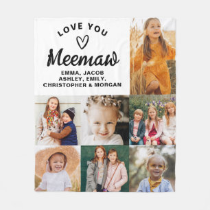 We houden van je Meemaw familie moderne fotocollag Fleece Deken