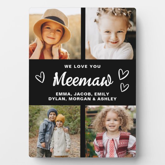 We houden van je Meemaw familie moderne fotocollag Fotoplaat (voorkant)