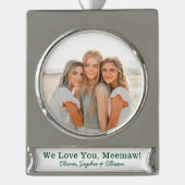 We houden van je Meemaw Foto Verzilverd Banner Ornament (Voorkant)