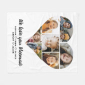 We houden van je Meemaw Heart Moderne Fotocollage Fleece Deken (Voorkant (Horizontaal))