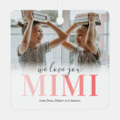 We houden van je Mimi 2 foto Kerstmis Metalen Ornament (Achterkant)