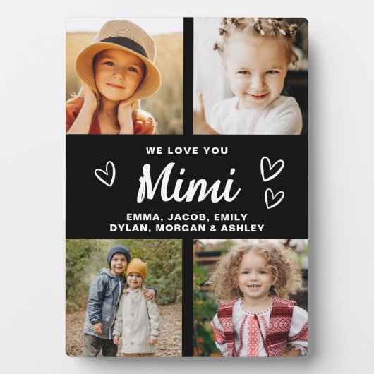 We houden van je Mimi Family Moderne Fotocollage Fotoplaat (voorkant)