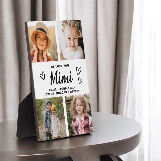 We houden van je Mimi Family Moderne Fotocollage Fotoplaat