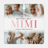 We houden van je Mimi Fotocollage Kerstmis Metalen Ornament (Voorkant)