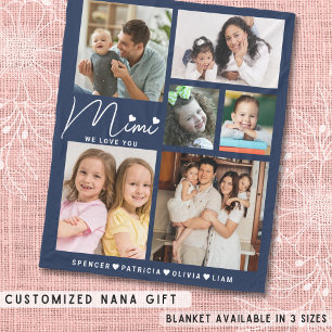 We houden van je mimi kleinkinderen 6 foto collage fleece deken