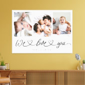 We houden van je moderne hartscript fotocollage canvas afdruk (Insitu (Woonkamer))