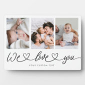 We houden van je moderne hartscript fotocollage fotoplaat (voorkant)