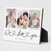 We houden van je moderne hartscript fotocollage fotoplaat (Zijkant)