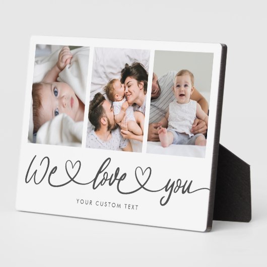 We houden van je moderne hartscript fotocollage fotoplaat (Zijkant)
