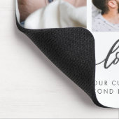 We houden van je moderne hartscript fotocollage muismat (Hoek)