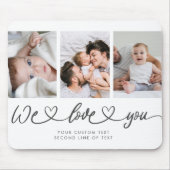 We houden van je moderne hartscript fotocollage muismat (Voorkant)