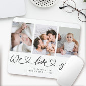 We houden van je moderne hartscript fotocollage muismat