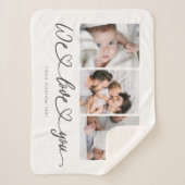 We houden van je moderne hartscript fotocollage sherpa deken (Voorkant)