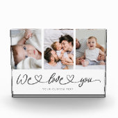 We houden van je moderne hartscript Moederdag Fotoblokken (Voorkant)